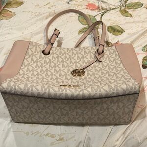 Michael Kors Blush and Cream Signature Tote